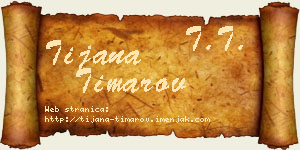 Tijana Timarov vizit kartica